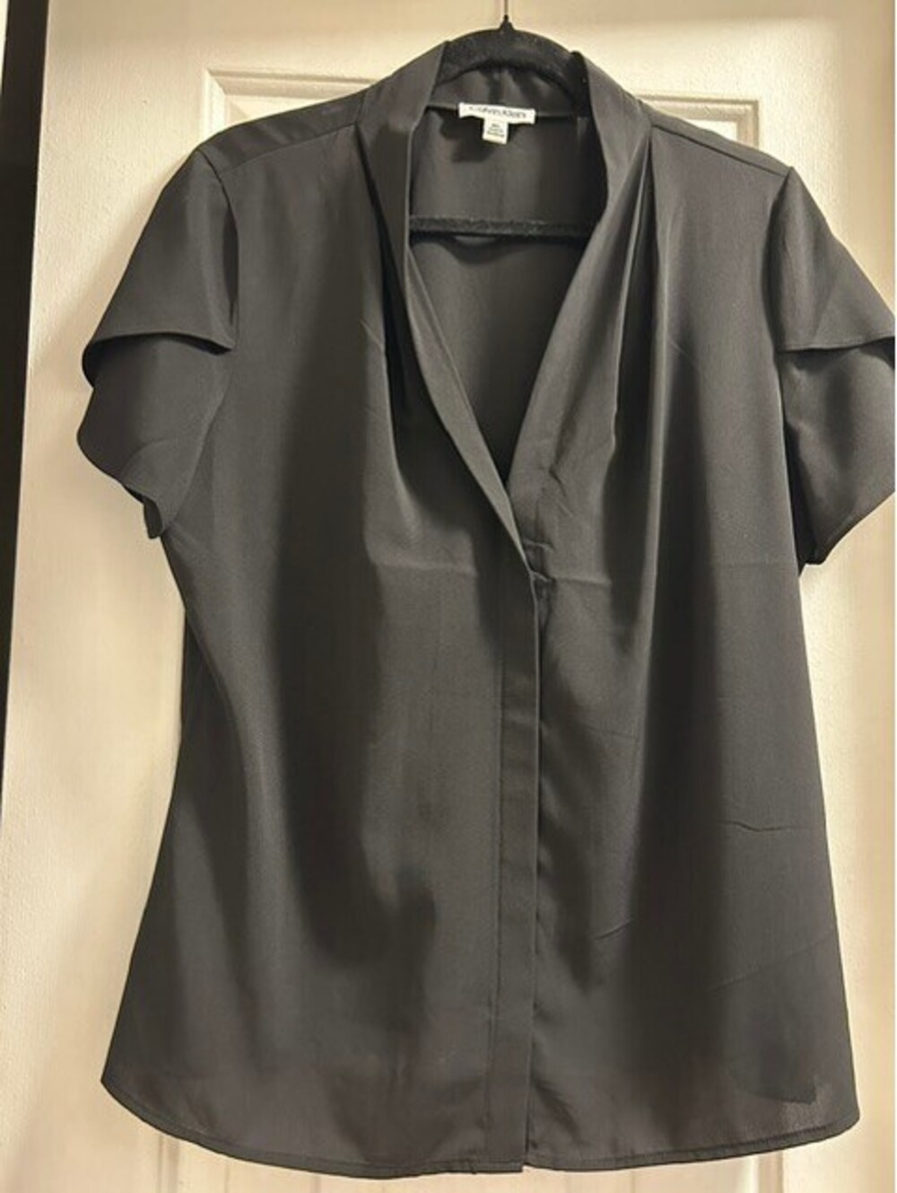 Calvin Klein Women's Black Short Sleeve Blouse XL